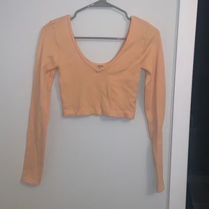 Orange Long-sleeve Crop Top